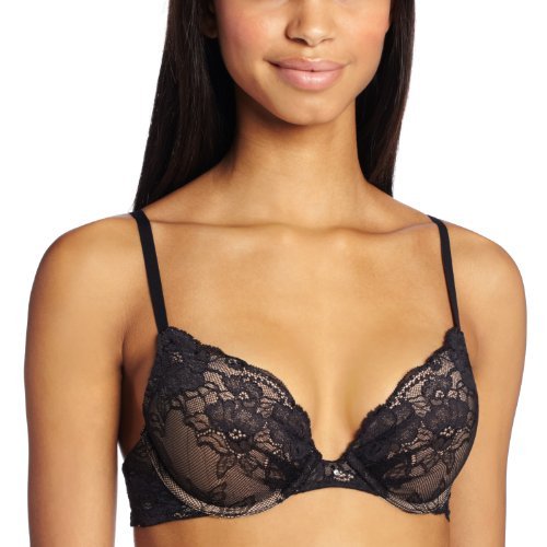 Maidenform Women's Ultimate Emblellished Push Up Bra, Black/Body Beige,38B  - Max Her is an online women Apparel and Fashion Blog