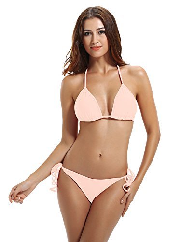 zeraca Women s Tie Side Pantie Triangle Bikini Set Max Her is an